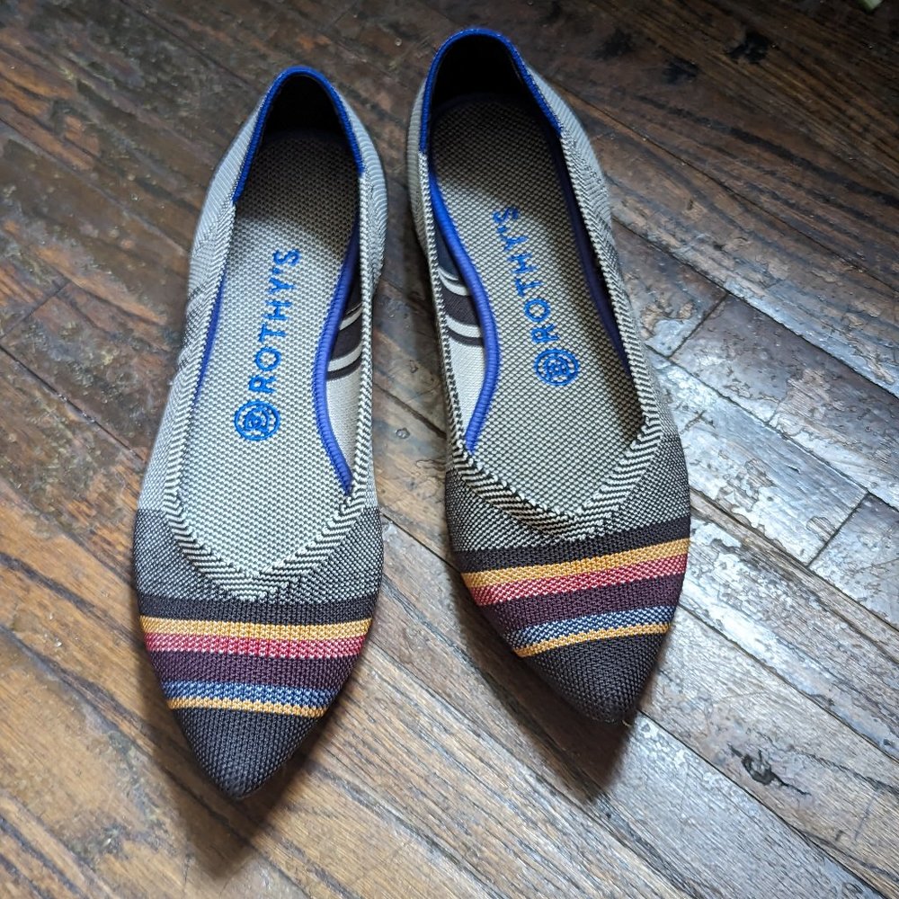 Rothy's The Point, Inverse Stripe sz9